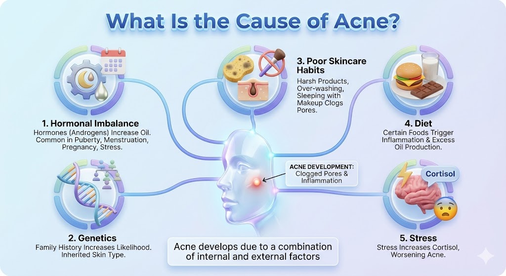 Acne: Causes, Types, Treatments, and Answers to the Most Common Questions 3 Acne causes